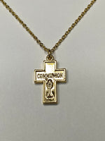 First Communion Gold Plated Cross 7/8"