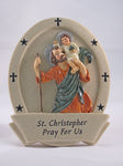 "St Christopher" Patron Saint of Travelers Resin Plaque High Relief, 5 inches - St. Mary's Gift Store