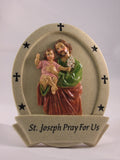 "St Joseph" Patron Saint of Families Resin High Relief plaque , 5 inches - St. Mary's Gift Store