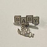 Sterling Silver Baby Pin with Beautiful Polished Angel Charm - St. Mary's Gift Store
