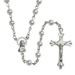 Faux Pearl 4mm Rosary Beads. 1 inch - St. Mary's Gift Store