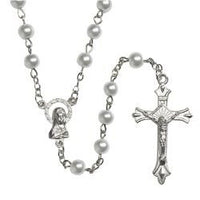 Faux Pearl 4mm Rosary Beads. 1 inch - St. Mary's Gift Store