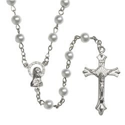 Faux Pearl 4mm Rosary Beads. 1 inch - St. Mary's Gift Store