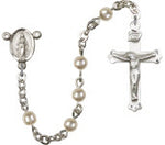 4mm Faux Pearl Sterling Silver Rosary - St. Mary's Gift Store