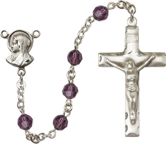 Handmade Amethyst Swarovski Rosary Beads. - St. Mary's Gift Store