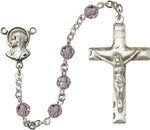 Light Amethyst  Swarovski Beads Rosary - St. Mary's Gift Store