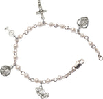 1st Communion Rosary Bracelet - Faux Pearls - St. Mary's Gift Store