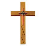 Confirmed in Christ Maple Wood and Brass Wall Cross 9 3/4 inches - St. Mary's Gift Store