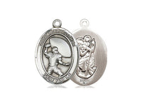 Football - St. Christopher- Sterling Silver, 3/4 inch - St. Mary's Gift Store