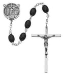 Oval Shaped Black Wood Rosary - St. Mary's Gift Store