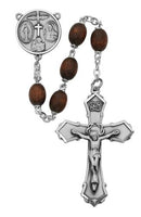 Oval Brown Wood Rosary - St. Mary's Gift Store